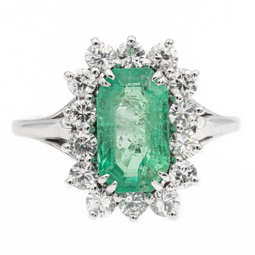 Bague 57 Bague Pompadour Or blanc Emeraude 58 Facettes 2027466CN