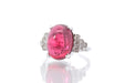 Bague 53 Bague Or blanc Tourmaline cabochon Diamants 58 Facettes 25428 25449