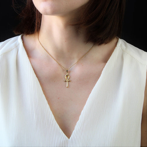 Pendentif Pendentif croix égyptienne or jaune 58 Facettes CVP58