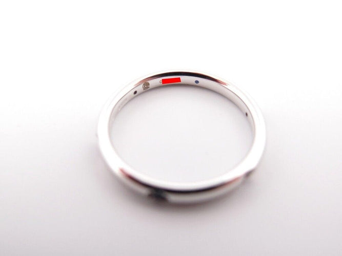 Bague 53 bague POMELLATO alliance lucciole 6 saphirs bleus t53 or blanc 58 Facettes 244394