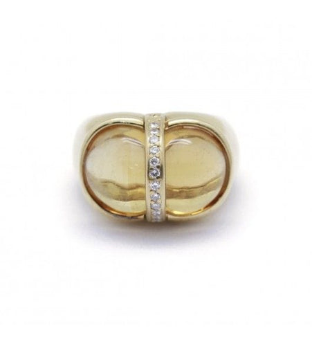 Bague 52 / Jaune / Or 750 Bague A&A Turner Citrine Diamants 58 Facettes 180255R