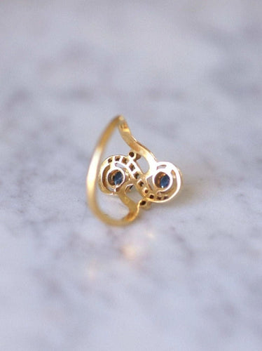 Bague Bague Toi & Moi vintage saphirs et diamants 58 Facettes
