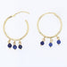 Boucles d'oreilles Créoles en or et perles de verre bleu 58 Facettes 19-070C
