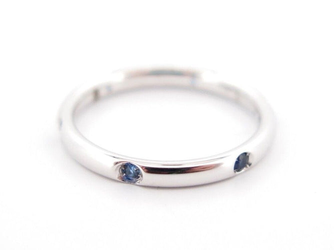 Bague 53 bague POMELLATO alliance lucciole 6 saphirs bleus t53 or blanc 58 Facettes 244394