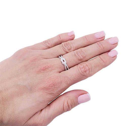 Bague 56 Bague Fred, "Chance Infinie", or blanc, diamants. 58 Facettes 32389