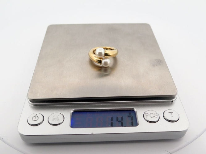 Bague 50 bague CARTIER toi et moi perles & or jaune 18k 58 Facettes 255294