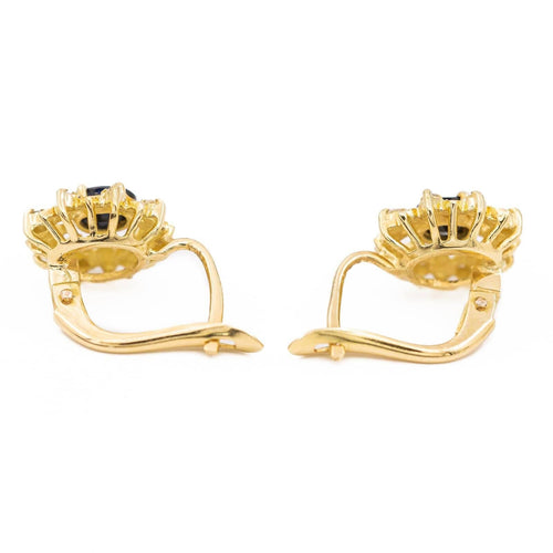 Boucles d'oreilles Boucles d'oreilles Dormeuses Or jaune Saphir 58 Facettes 2432022CN