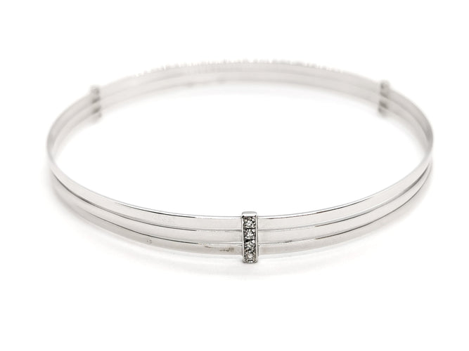Bracelet Bracelet Jonc Or blanc Diamant 58 Facettes 1649452CN