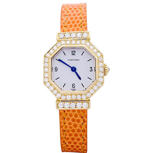 Montre Montre Cartier, "Andine", or jaune, diamants. 58 Facettes 33298