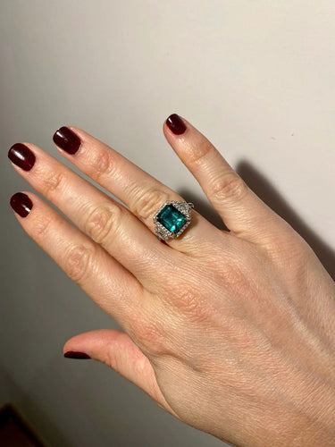 Bague Bague Or Diamants Emeraude 58 Facettes