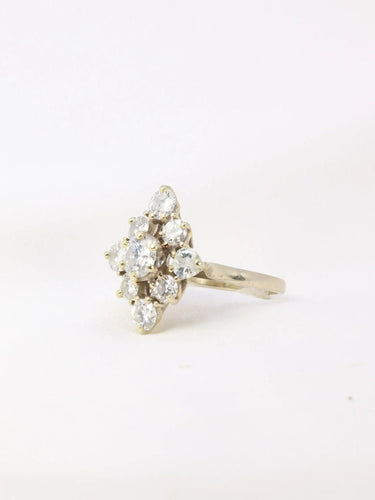 Bague Bague vintage marquise or blanc diamants 58 Facettes J5