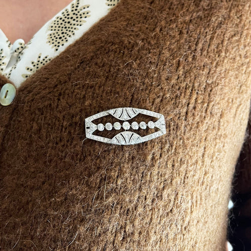 Broche Broche Platine et Diamants 58 Facettes 65000016