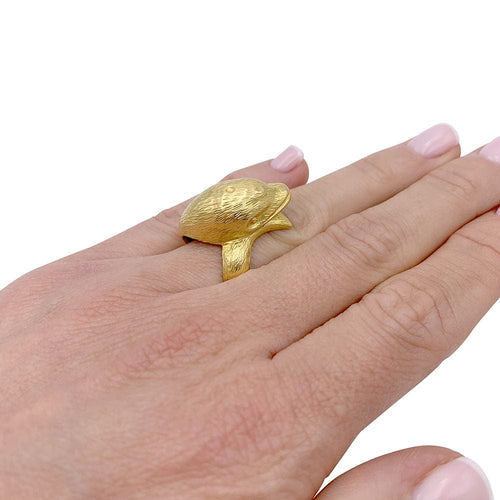 Bague 52 Bague Hermès, "Dauphin", or jaune. 58 Facettes 32586