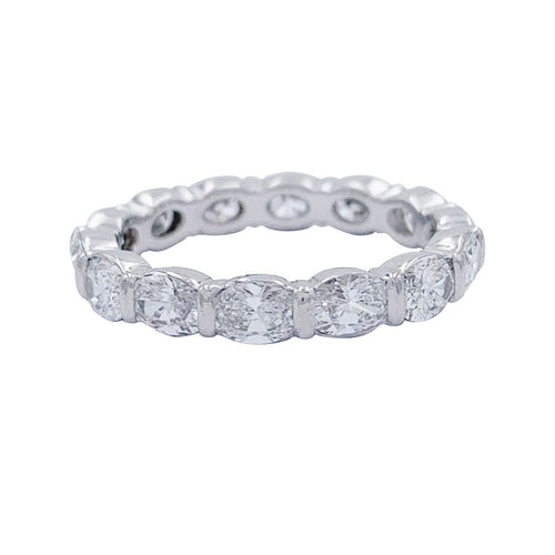 Bague 49 Alliance or blanc et diamants. 58 Facettes 32399