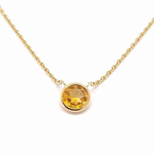 Collier Collier citrine or jaune 58 Facettes