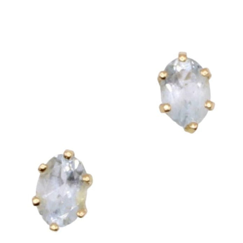 Boucles d'oreilles Boucles d’oreilles clous en or jaune, aigue marine 58 Facettes