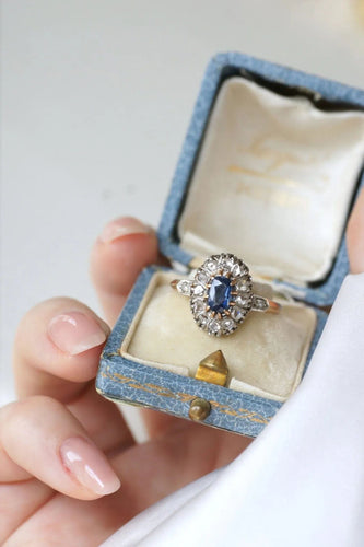 Bague 60 Bague Marguerite Saphir entourage Diamants 58 Facettes