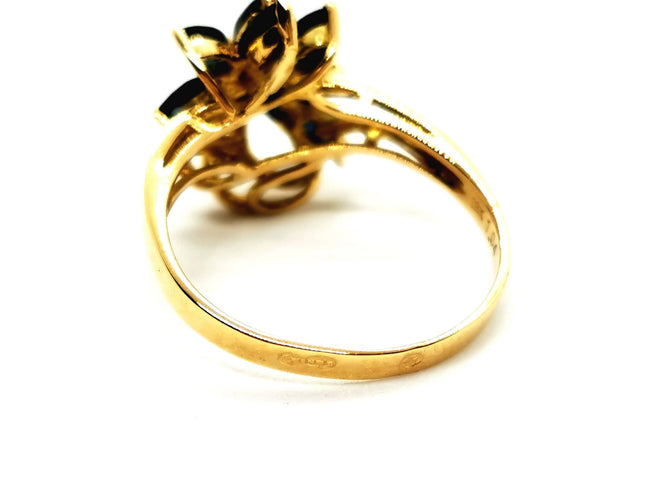 Bague 52 Bague Fleur Or jaune Saphir 58 Facettes 1292374CN