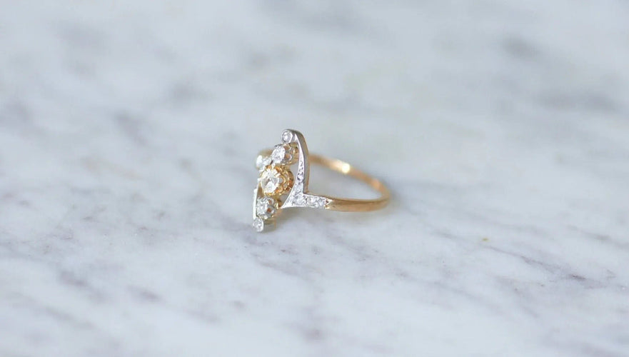 Bague 58 Bague Volutes diamants Belle Epoque 58 Facettes