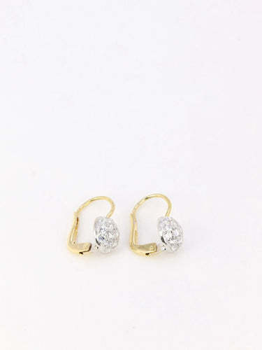 Boucles d'oreilles Dormeuses vintage en or jaune et diamants 58 Facettes 858