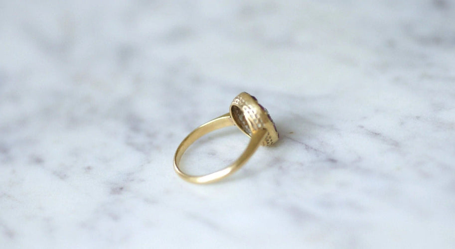 Bague Bague cible diamants et rubis 58 Facettes