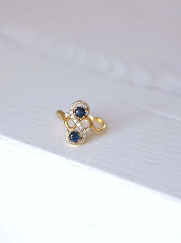 Bague Bague Toi & Moi vintage saphirs et diamants 58 Facettes