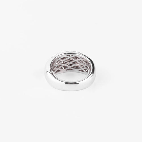 Bague Bague jonc en or gris pavée de diamants 58 Facettes