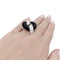 Bague 53 Bague Victoria Casal, or blanc, onyx et diamants. 58 Facettes 33445
