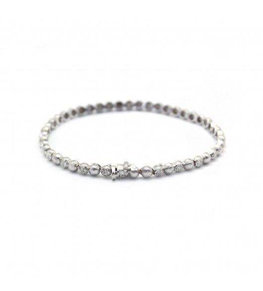 Bracelet 17.5 cm / Blanc/Gris / Or 750‰ Bracelet Or et diamants 58 Facettes 220527R