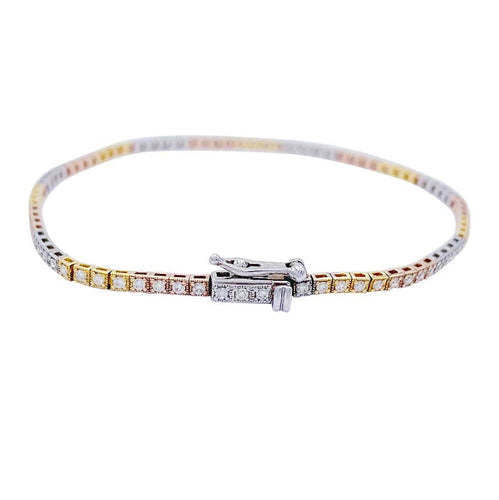 Bracelet Bracelet ligne diamants, 3 ors. 58 Facettes 32260
