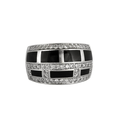 Bague 51.5 BAGUE JONC EMAILLÉE DIAMANTS 58 Facettes BO/230029 RIV