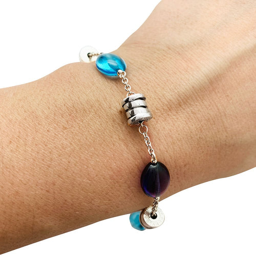 Bracelet Bracelet Bulgari "B.Zero1" en or blanc, améthystes et topazes. 58 Facettes 30874