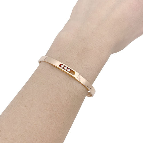 Bracelet Bracelet Messika, "Bangle Move Noa", or rose et diamants. 58 Facettes 33356