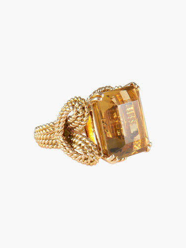 Bague Citrine / 51 / Or Jaune BAGUE "CORDAGE" CITRINE & OR 58 Facettes BO/220026 STA
