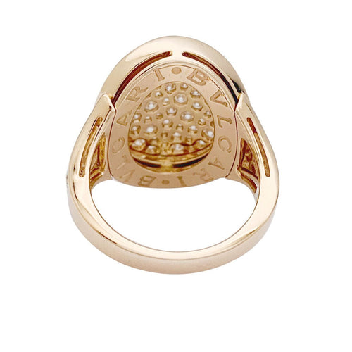 Bague 53 Bague en or rose Bulgari modèle "Bulgari Bulgari", diamants. 58 Facettes 33245