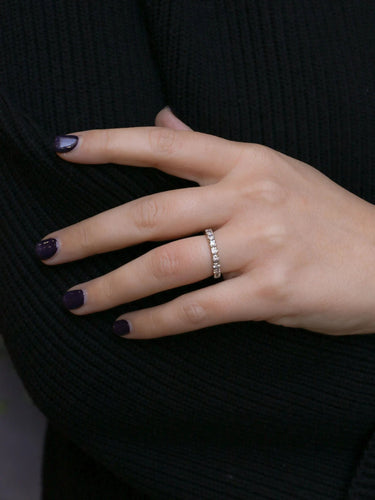 Bague 53 Demi-Alliance américaine diamants 0,9 ct 58 Facettes J118