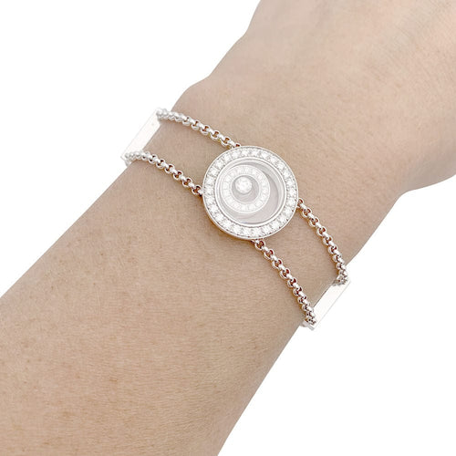 Bracelet Bracelet Chopard "Happy Spirit" or blanc, diamants. 58 Facettes 33527