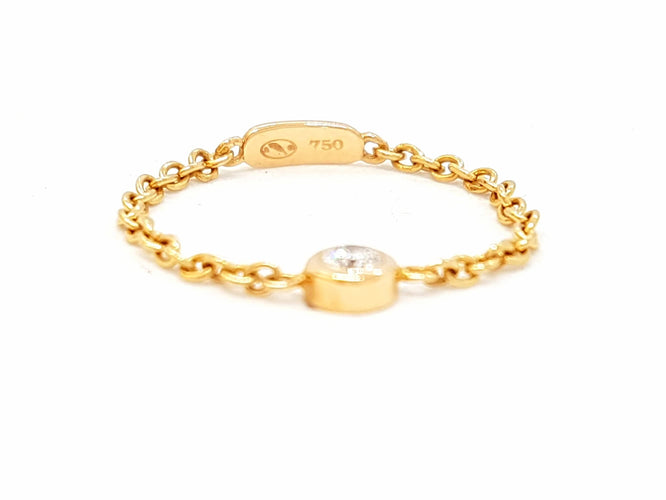 Bague 54 Bague Chaînette Or rose Diamant 58 Facettes 578677RV