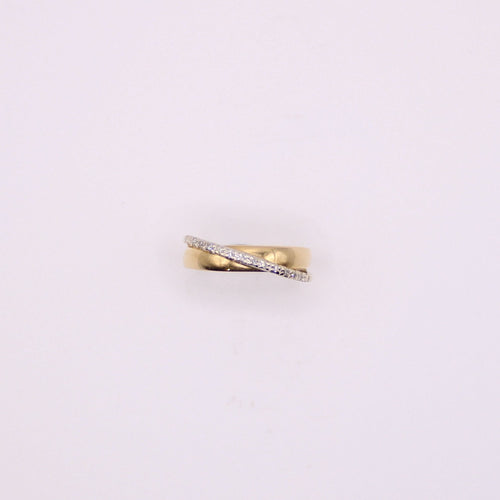 Bague Alliance or jaune et diamants 58 Facettes