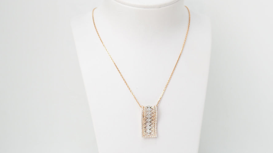 Collier Collier pendentif or rose et diamants 58 Facettes 32289/20794