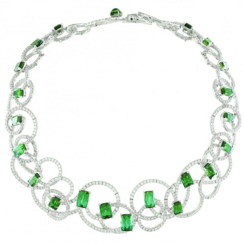 Collier Collier diamants tourmalines 58 Facettes 33700341
