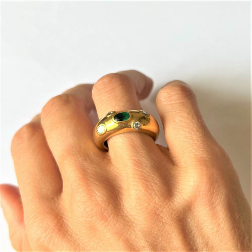 Bague 54 Bague Emeraudes et Diamants Or jaune 58 Facettes 20400000682