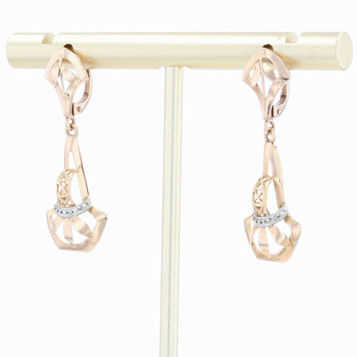 Boucles d'oreilles Pendants d'oreilles anciens or rose 58 Facettes 21-678A