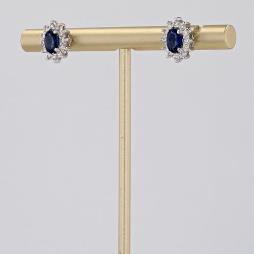 Boucles d'oreilles Boucles d'oreilles saphir diamants marguerite 58 Facettes 23-254A