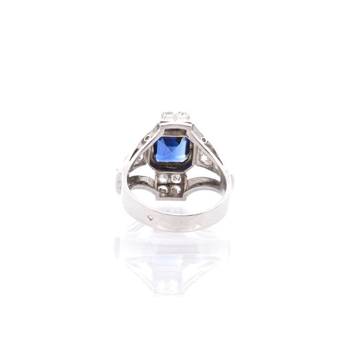 Bague 52 Bague Art Déco Platine Saphir Diamants 58 Facettes 25373