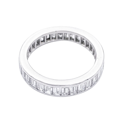 Bague 50 Alliance Cartier, diamants baguette et platine. 58 Facettes 32607