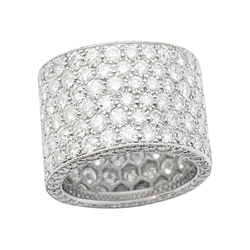 Bague 51 Bague bandeau en or blanc et diamants. 58 Facettes 31346