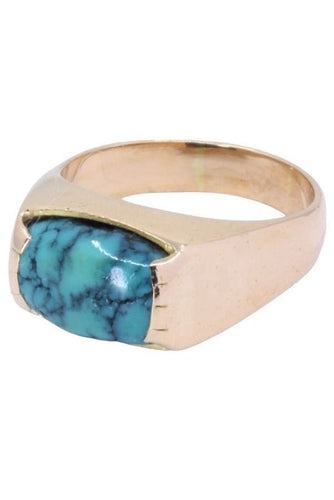 Bague CHEVALIÈRE TURQUOISE 58 Facettes 064911