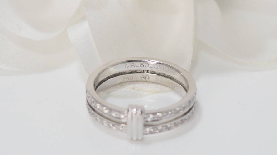 Bague 52 Mauboussin  - Bague or blanc, diamants 58 Facettes 32113