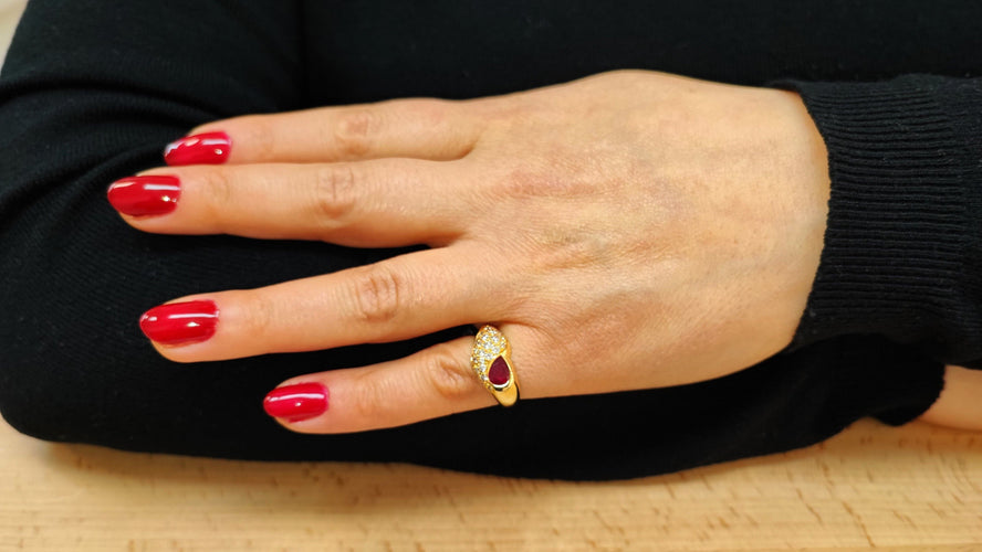 Bague 54 Bague jonc rubis et diamants 58 Facettes Bag-Ameng